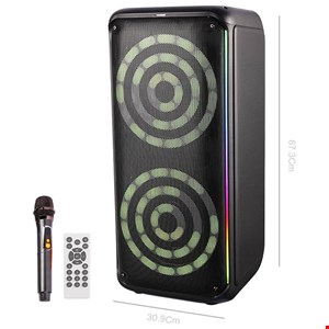 اسپیکر چمدانی رم و فلش خور KTS-1912 + میکروفون و ریموت کنترل