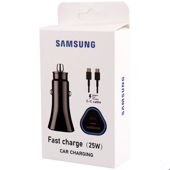 شارژر فندکی فست شارژ Samsung EP-L502 3A PD3.0 25W + کابل تبدیل تایپ سی