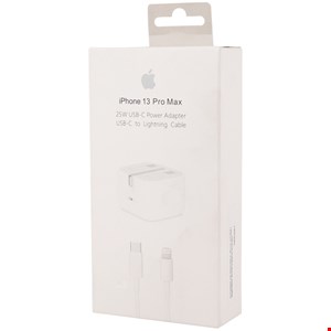 شارژر دیواری فست شارژ iPhone 13 Pro Max MU7W2ZP/A 3Pin 25W Type-C + کابل آیفونی