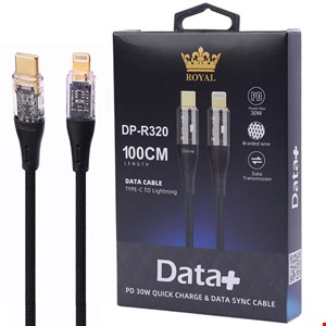 کابل تبدیل فست شارژ Data+ Royal DP-R320 Type-C to Lightning PD 30W 3A 1m