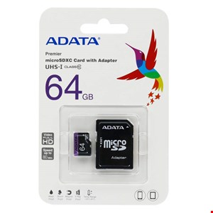 رم میکرو 64 گیگ ای دیتا Adata Premier U1 C10 80MB/s + خشاب